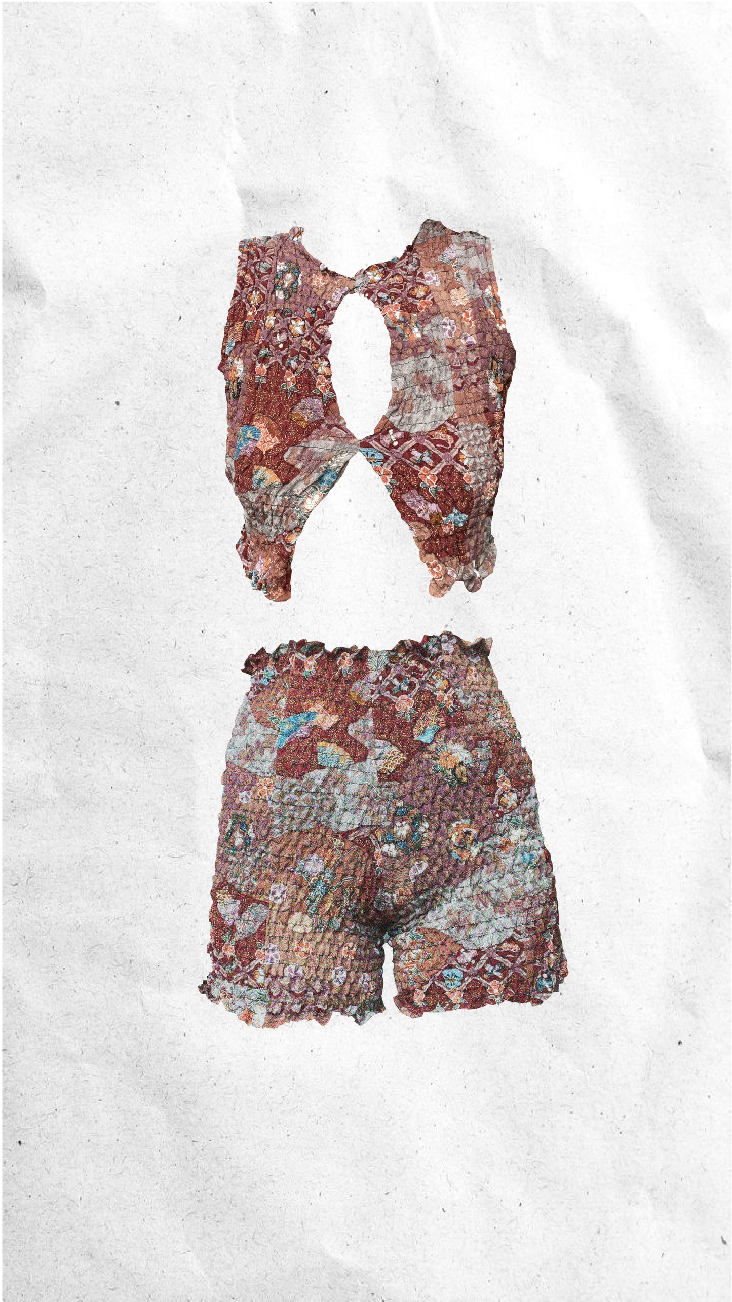 SHIRRED SHORTS (red)