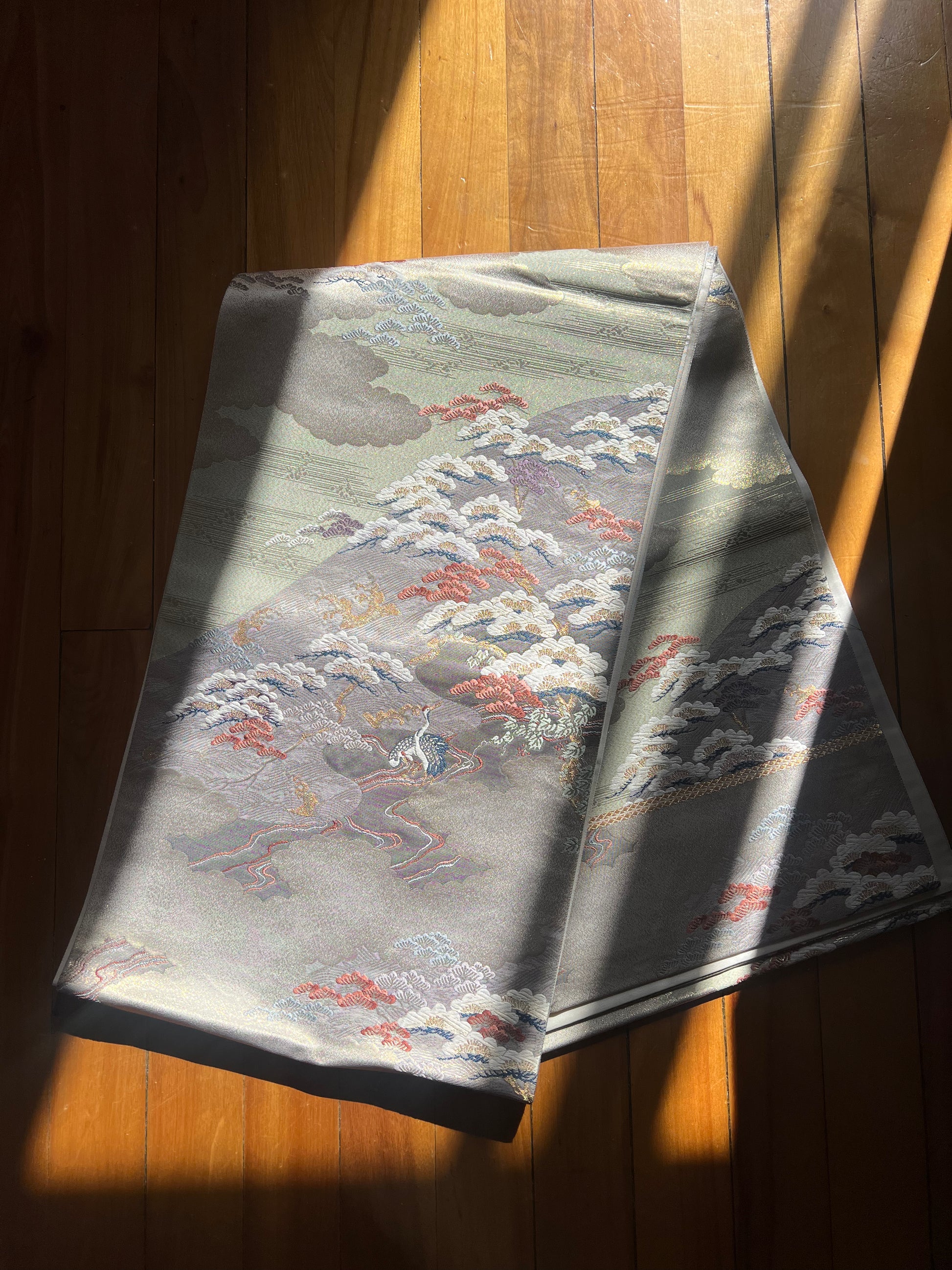 Upcycled Japanese silk obi bag