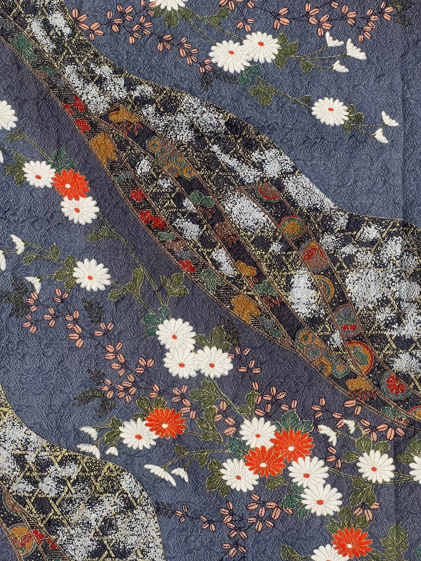 2WAYS UPCYCLED KIMONO CROSS NECK TOP <ash blue>