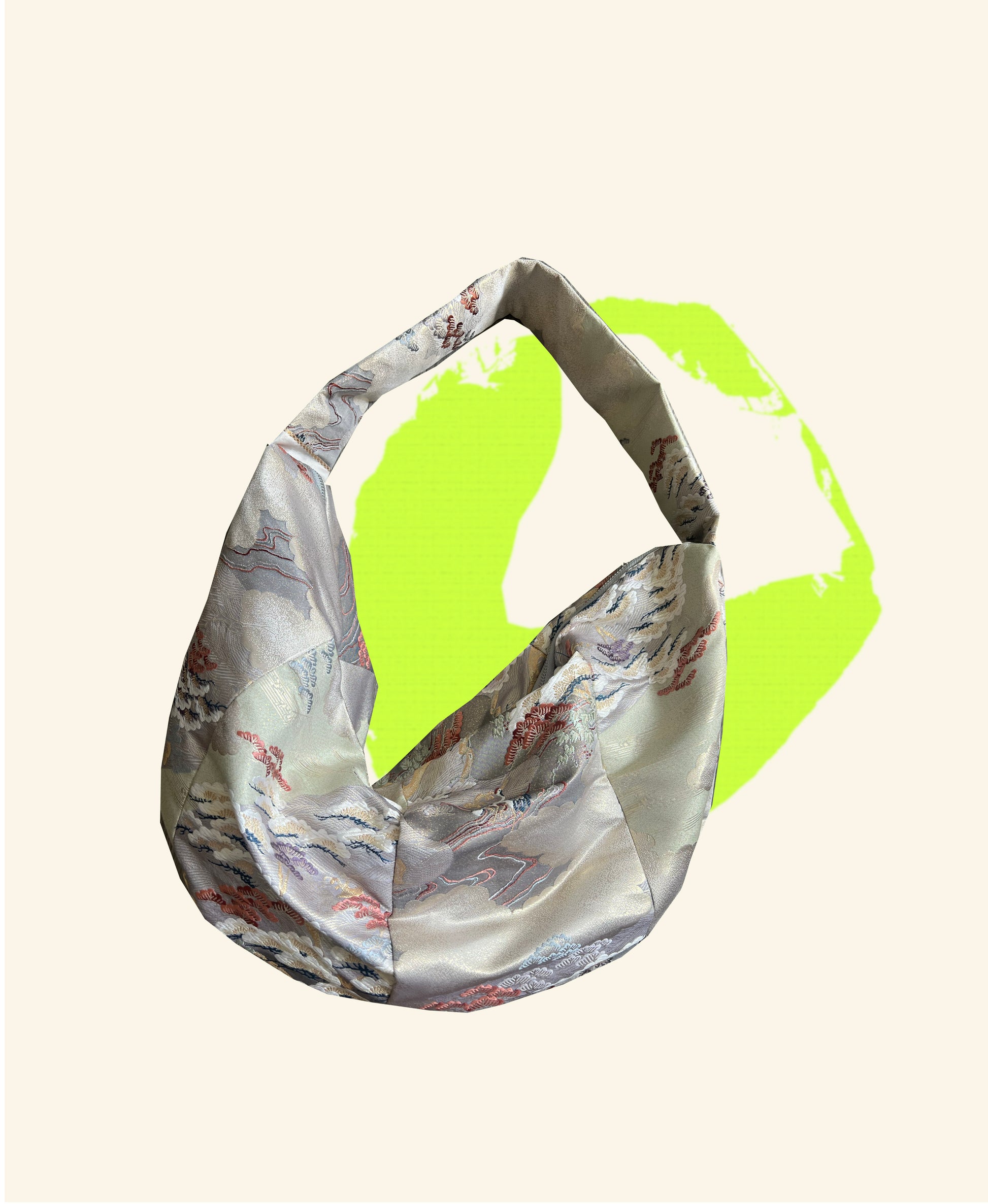 Upcycled Japanese silk obi bag