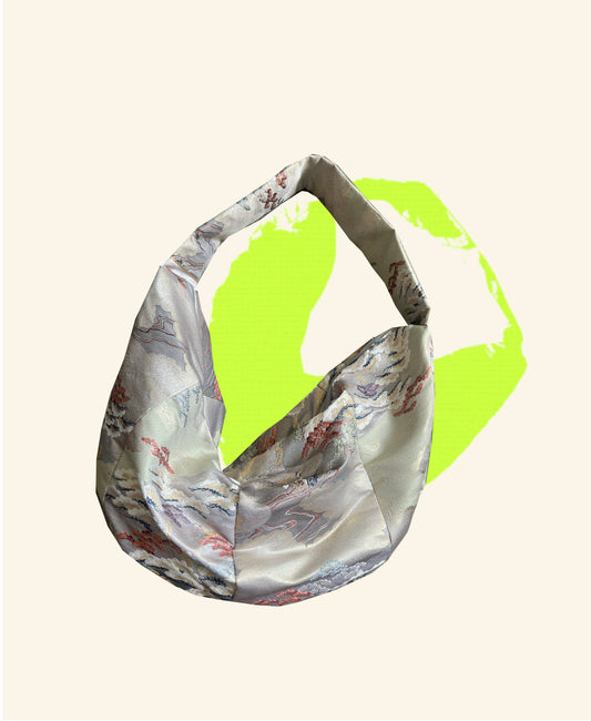 Upcycled Japanese silk obi bag