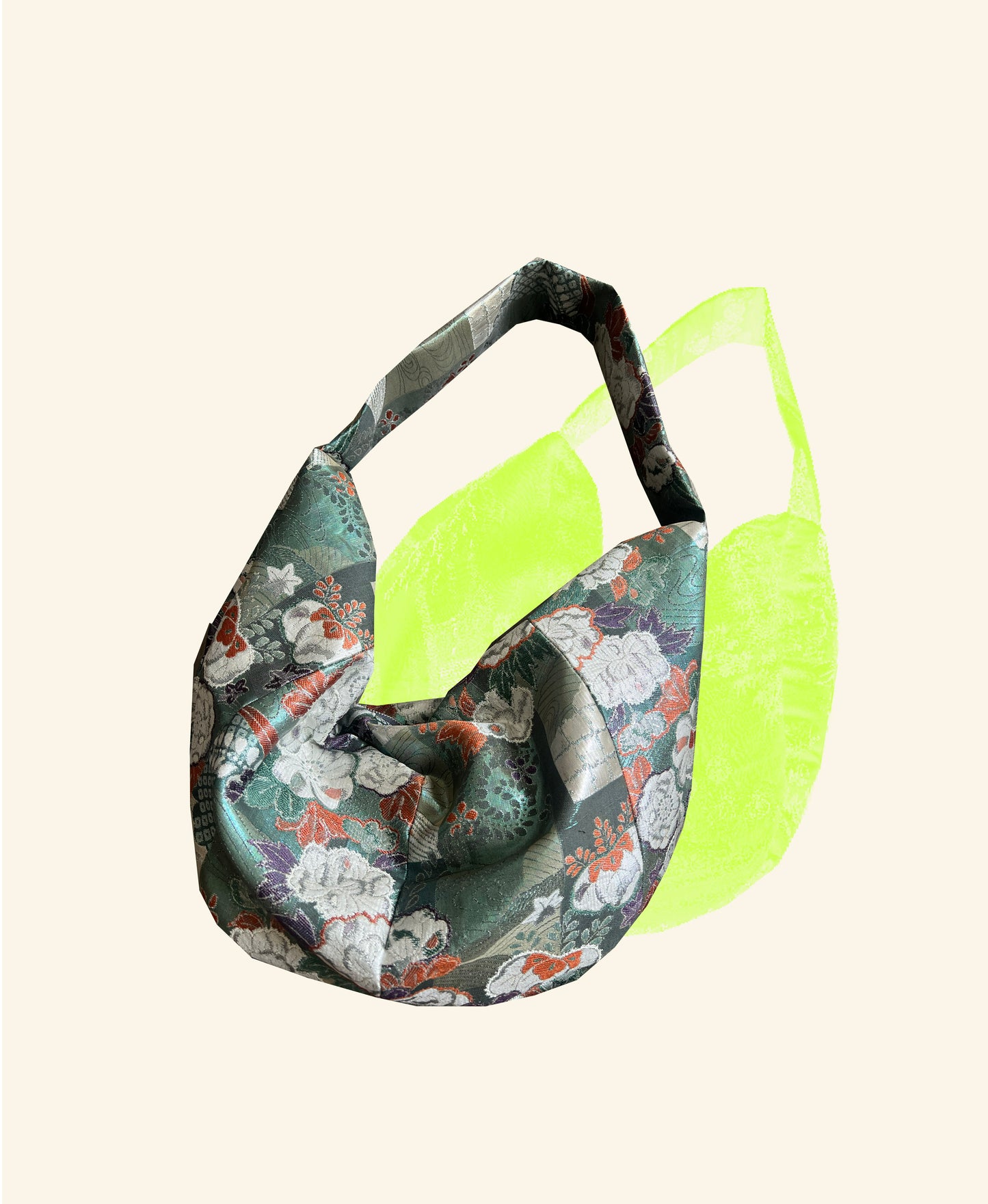 Upcycled Japanese silk obi bag