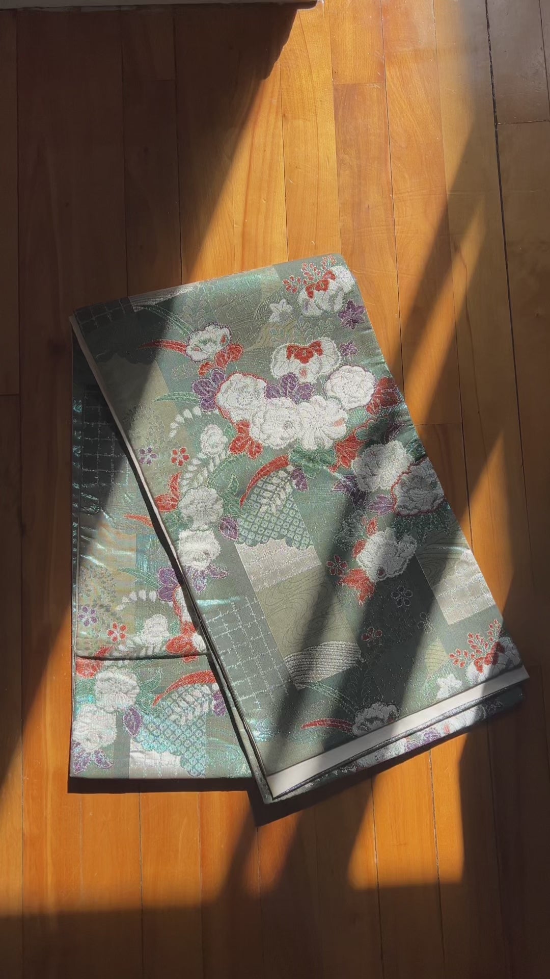 Upcycled Japanese silk obi bag