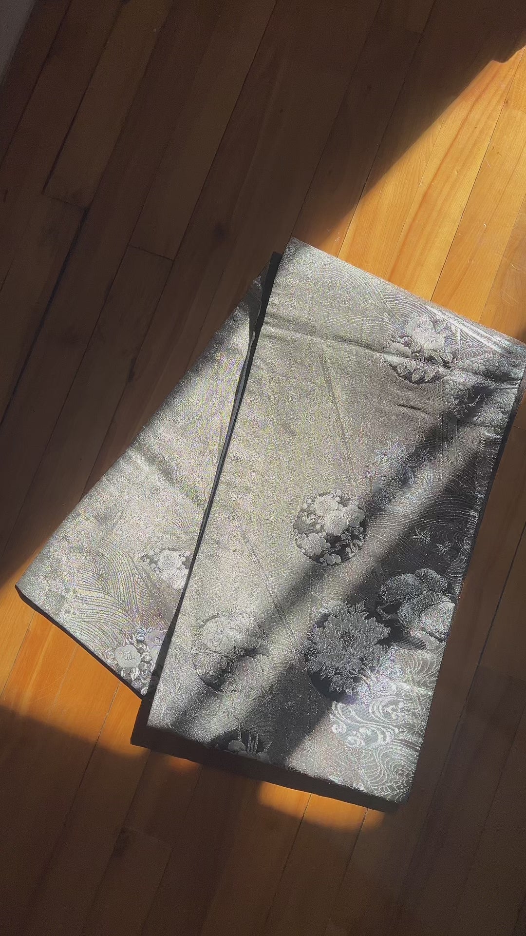 Upcycled Japanese silk obi bag