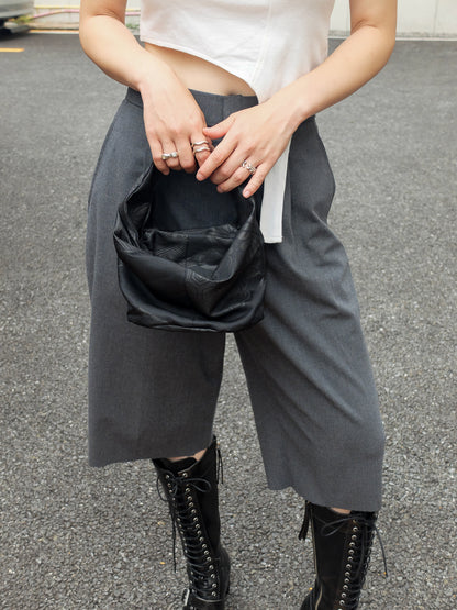 COMORI BAG <black × black flower pattern > Upcycled product