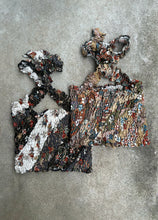 Load image into Gallery viewer, 2ways Upcycled Slik Kimono Cross Neck Top
