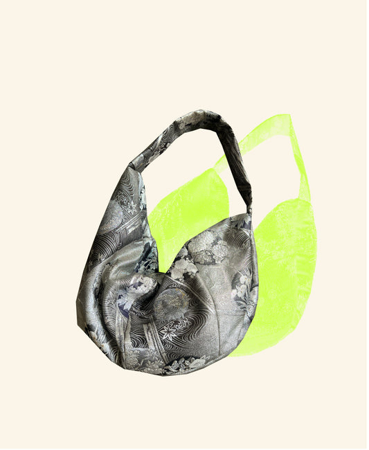 Upcycled Japanese silk obi bag