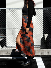 Load image into Gallery viewer, Upcycled Kimono Long Skirt with Slit 
